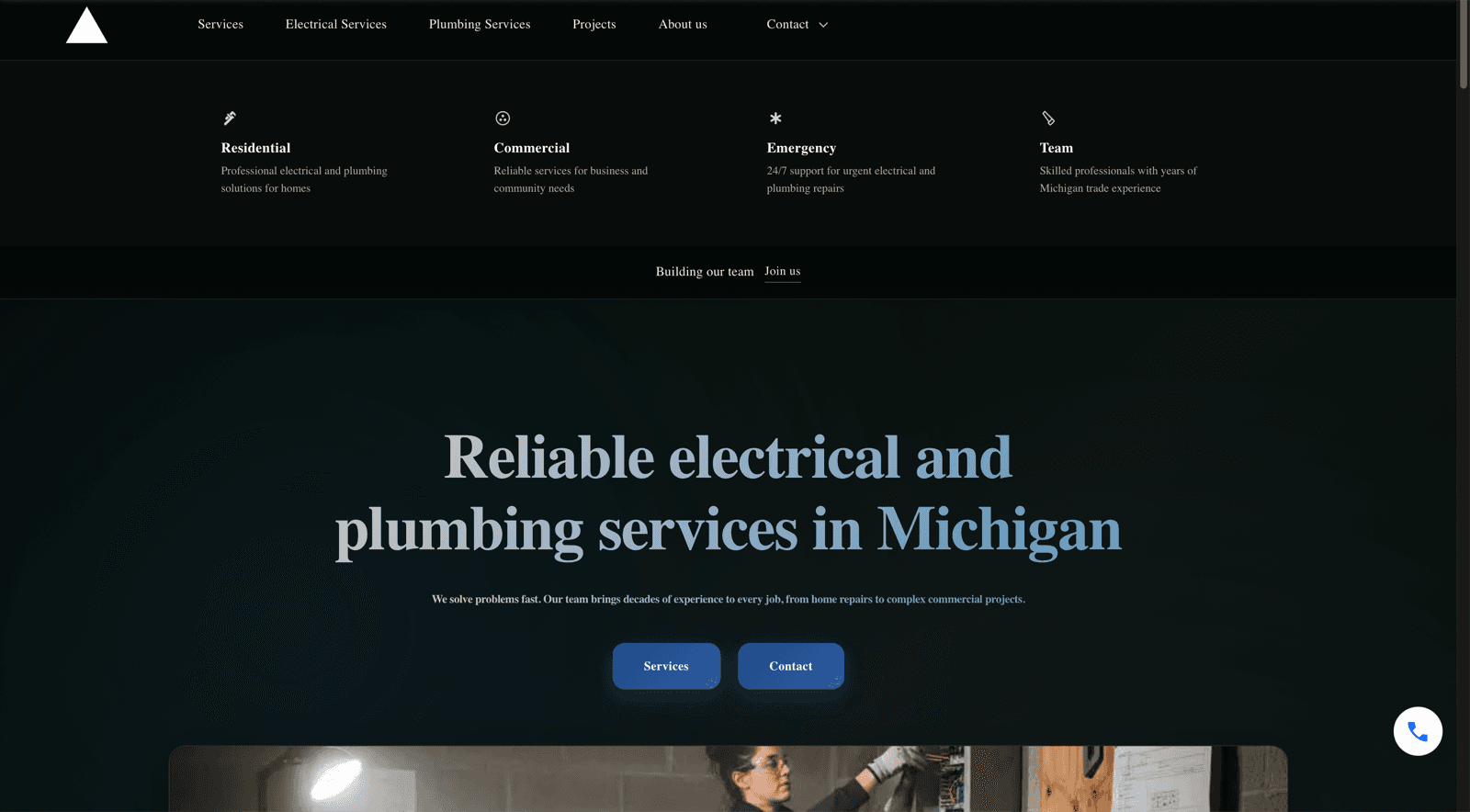 Screenshot of Cornerstone Plumbing & Electric